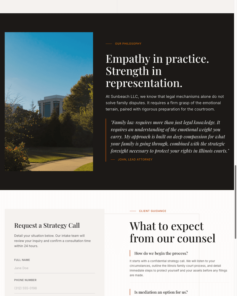 Sample site on tablet